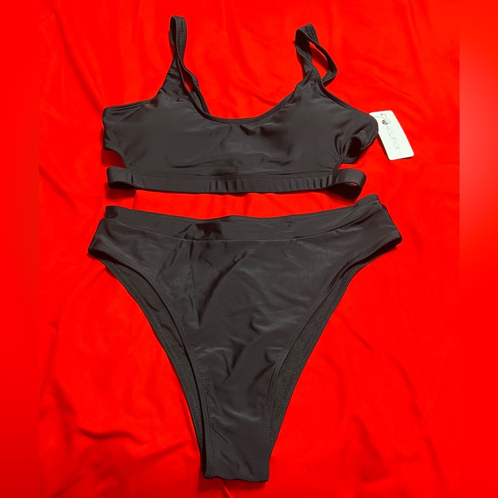 Women Holipick Black Bikini Size (XL)